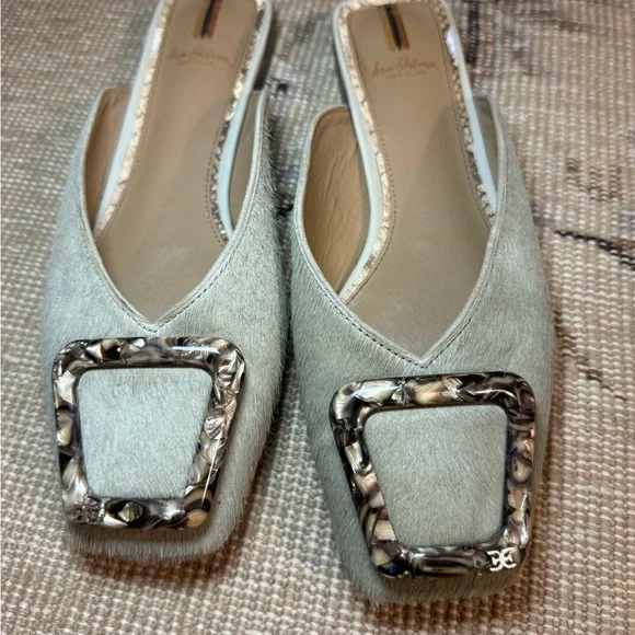 Sam Edelman Lavina Slip-on Mule Calf Hair with Tortoise Buckle Size 8.5 - Picture 1 of 4